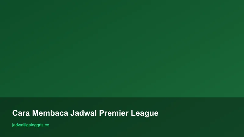 Cara Membaca Jadwal Premier League: WIB, Pekan & Perubahan | Jadwal Liga Inggris
